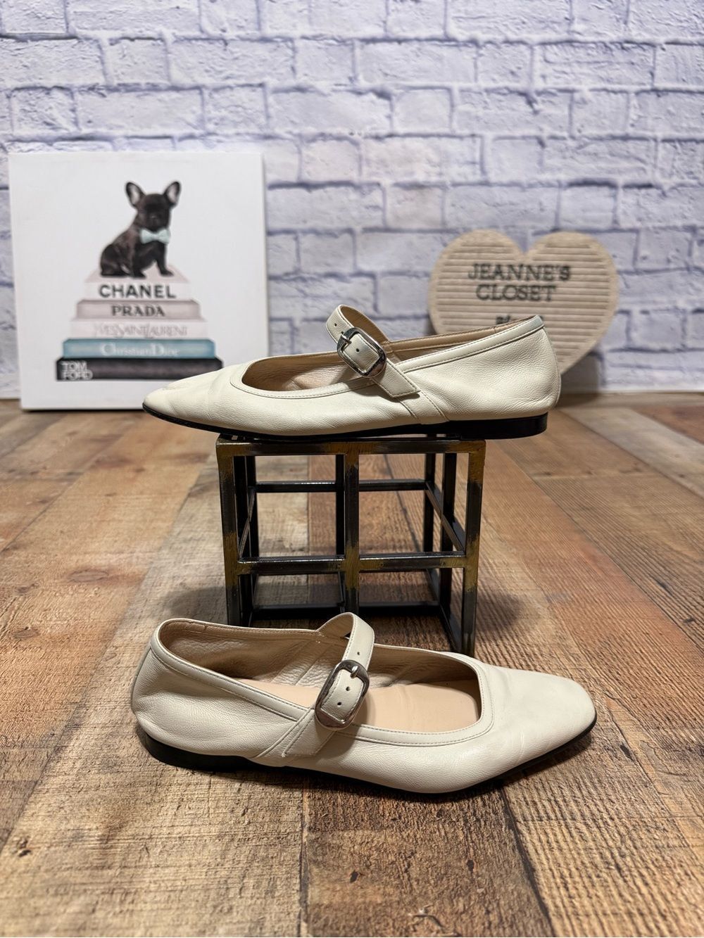 LE MONDE BERYL Mary Jane Ballet Flat 36 6 Ecru Lambskin